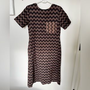 Ace & Jig Black and Blush Zigzag Midi Dress